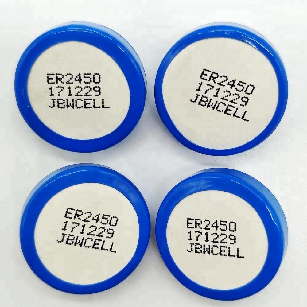 ER2450T 3.6V 500mAh Lithium Button Cell LiSOCl2 Battery with Pins for Home Appliances Toys Remote Controls Power Tools