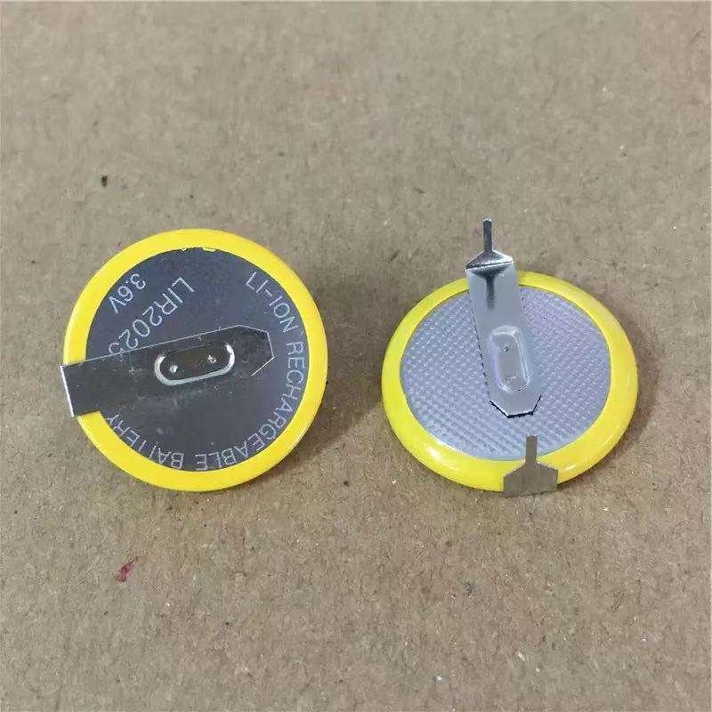 JBWCELL LIR2025 Li-ion 3.6V Button Battery for Car Remote Control Toys ML2020/VL2020 Replacement 90 Degree Feet