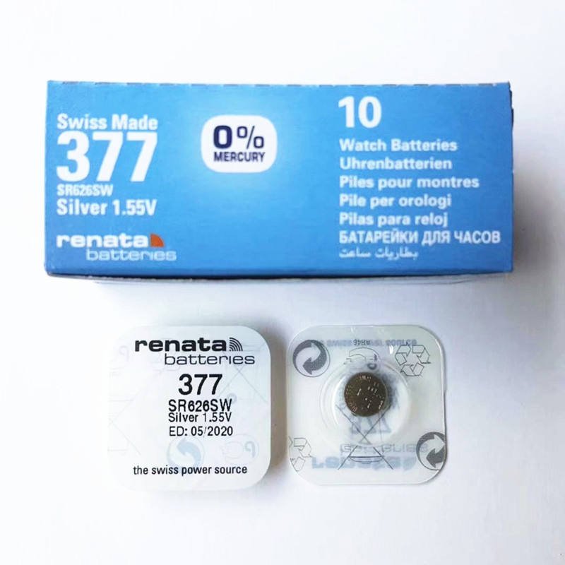 Renata Barnd1.55V SR626SW 377 Silver Oxide Lithium Button Cell Battery for Watches for Home Appliances Toys Consumer Electronics