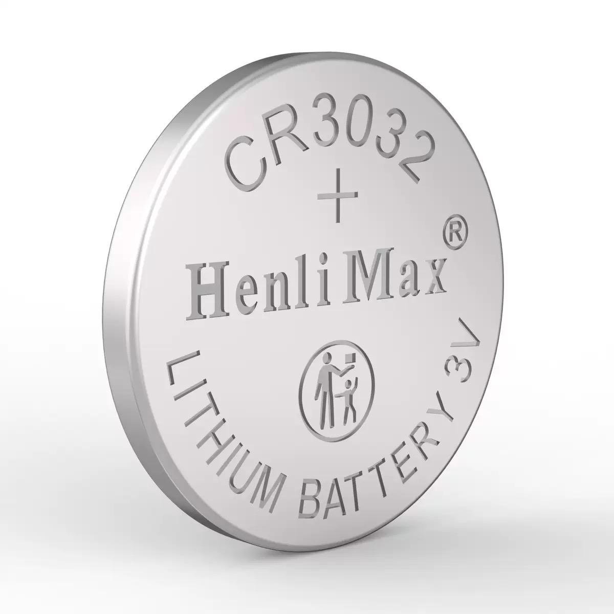 Henli Max CR3032 3V Lithium Li-MnO2 Button Cell Battery 550mah for Home Appliances Toys Remote Control and Flashlight